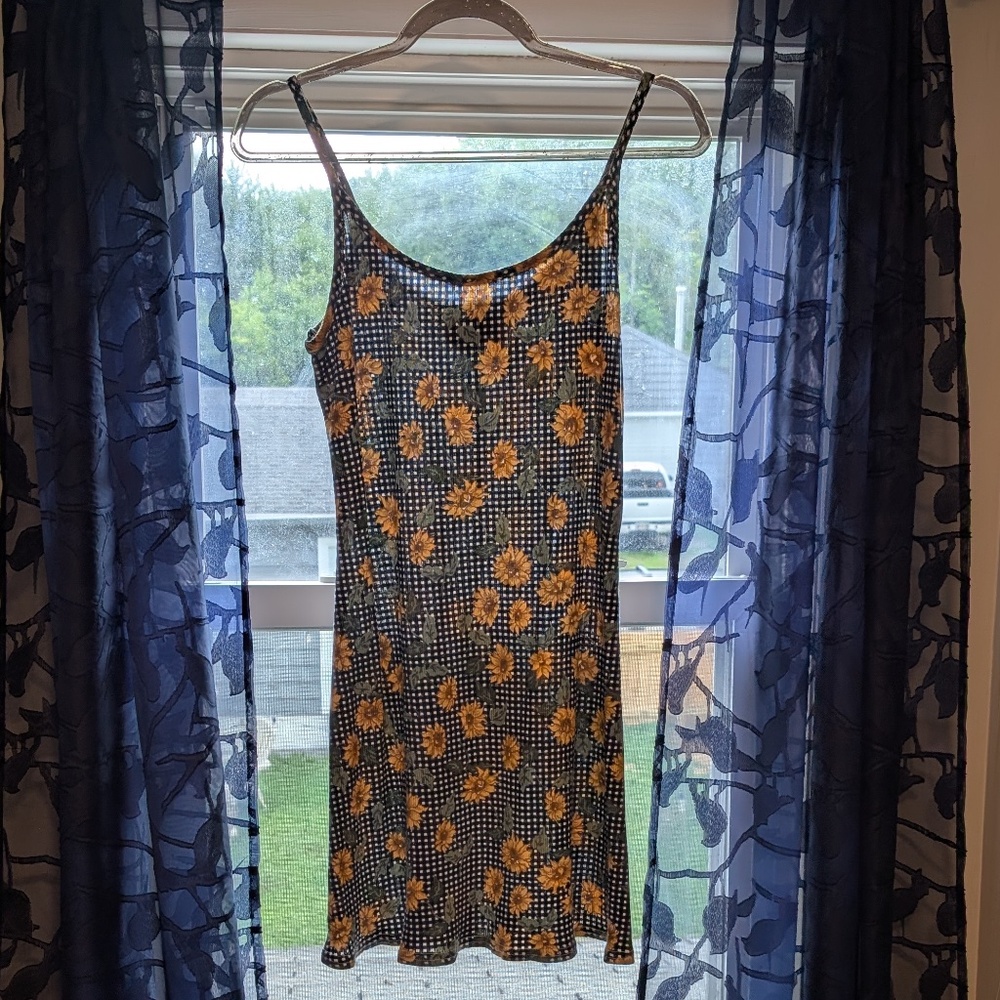 Tickets Clothing Vintage Gingham Sunflower Dress